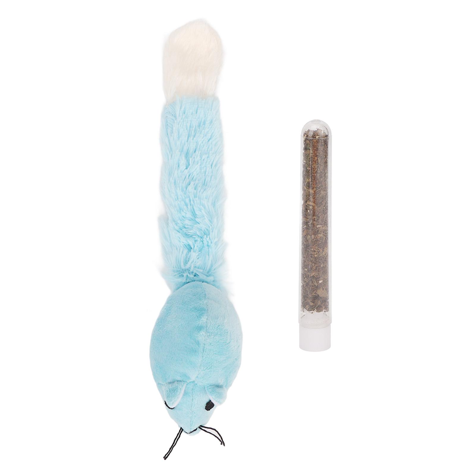 Catnip Plush Toy   Tail Mouse Shape Interactive Soft Cat Plush Toy with Catnip for Play Teeth Cleaning