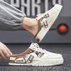 2025 Summer Platform Half Shoes For Men Mules Backless Loafers Slipper Man Slides Thick Bottom Mens Semi-Drag Casual Board Shoes