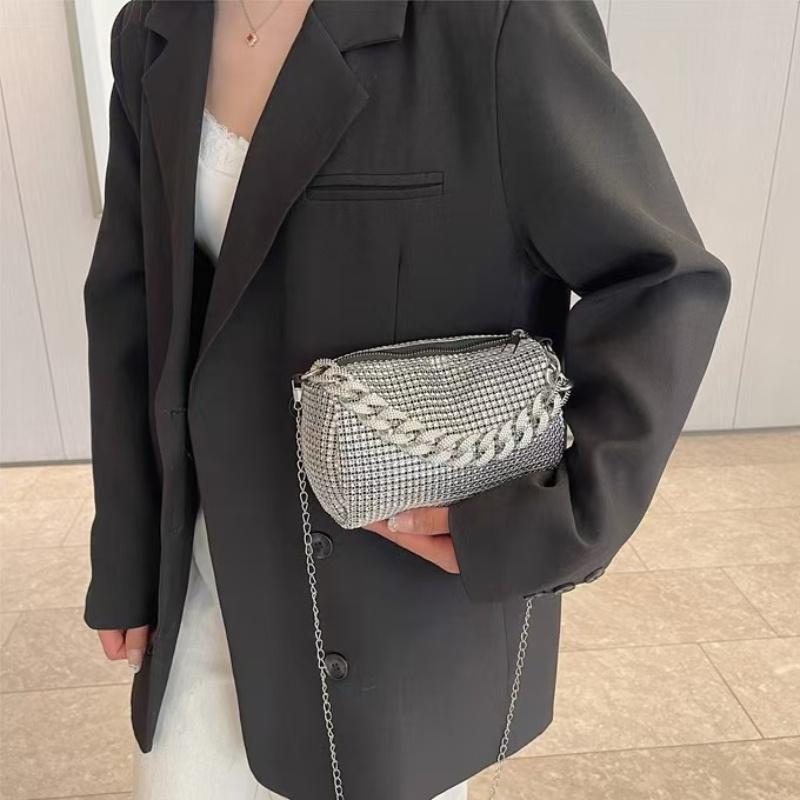 Sequin Evening Bag With Zipper, Suitable for going out to parties and weddings as a shiny clutch