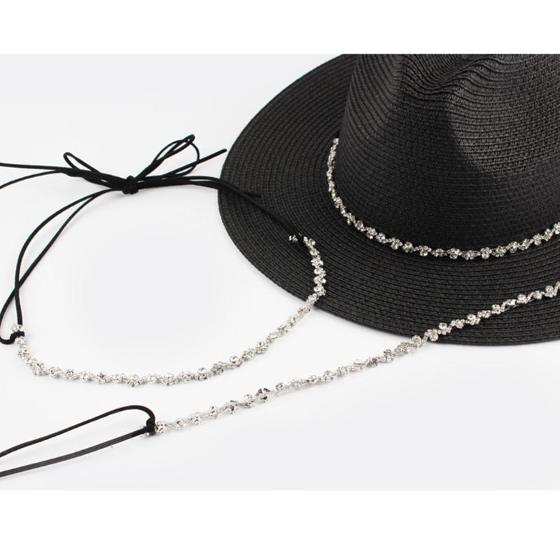 Trucker Hat Decoration Silver Chain Mesh Hat Accessories Rhinestones Chain for Mesh Baseball Hat Accessories