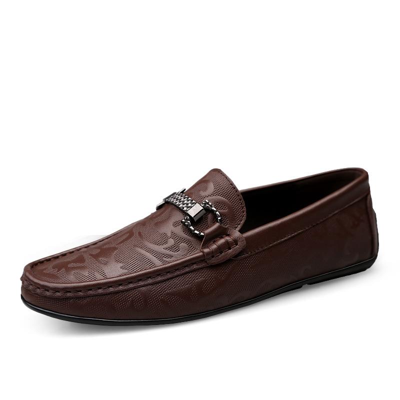 2024 Handgefertigte Herrenschuhe aus echtem Leder Luxusmarke Italienische Casual Herren Slipper Atmungsaktive Fahrschuhe Slipper Mokassins Retro