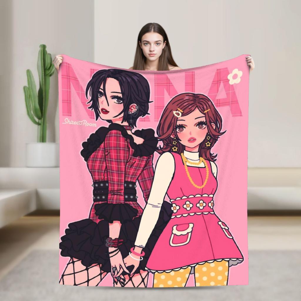 Warm Blanket Travel Nana Osaki Manga Panel collage Throw Blanket  Flannel Bedspread For Couch Chair Fluffy Sofa Bed Cover
