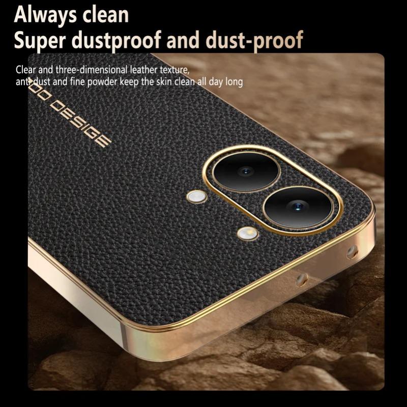 High-end Lychee Leather Plating Frame Case for Redmi Turbo 5 5 Max 15 15C 14C 14R 13 Note 15 Pro Plus 14S 14 13 12 Protect Cover