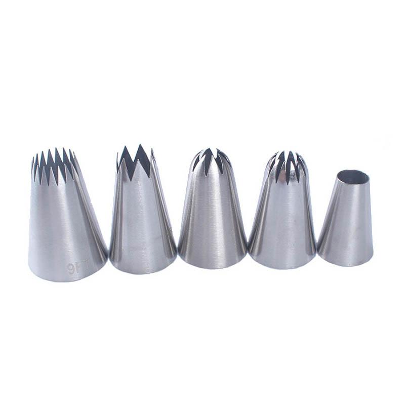 5Pcs Cakes Decoration Set Cookies Supplies Russian Icing Piping Pastry Nozzle Stainless Steel Kitchen Gadgets Fondant Decor