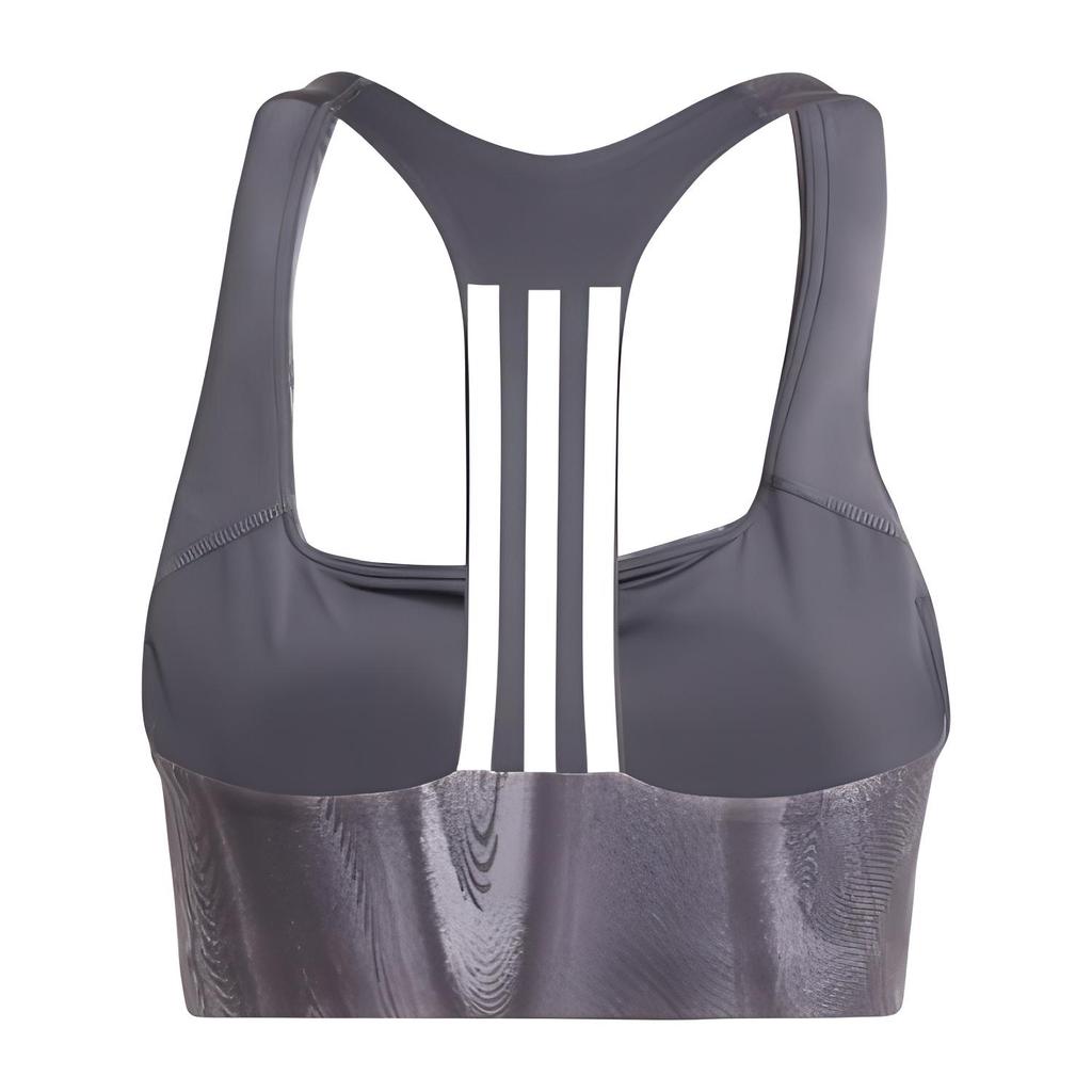 Adidas Powerimpact Training Medium Support Three Stripes Sports Bra Women Underwear Honor-Grey IW9961