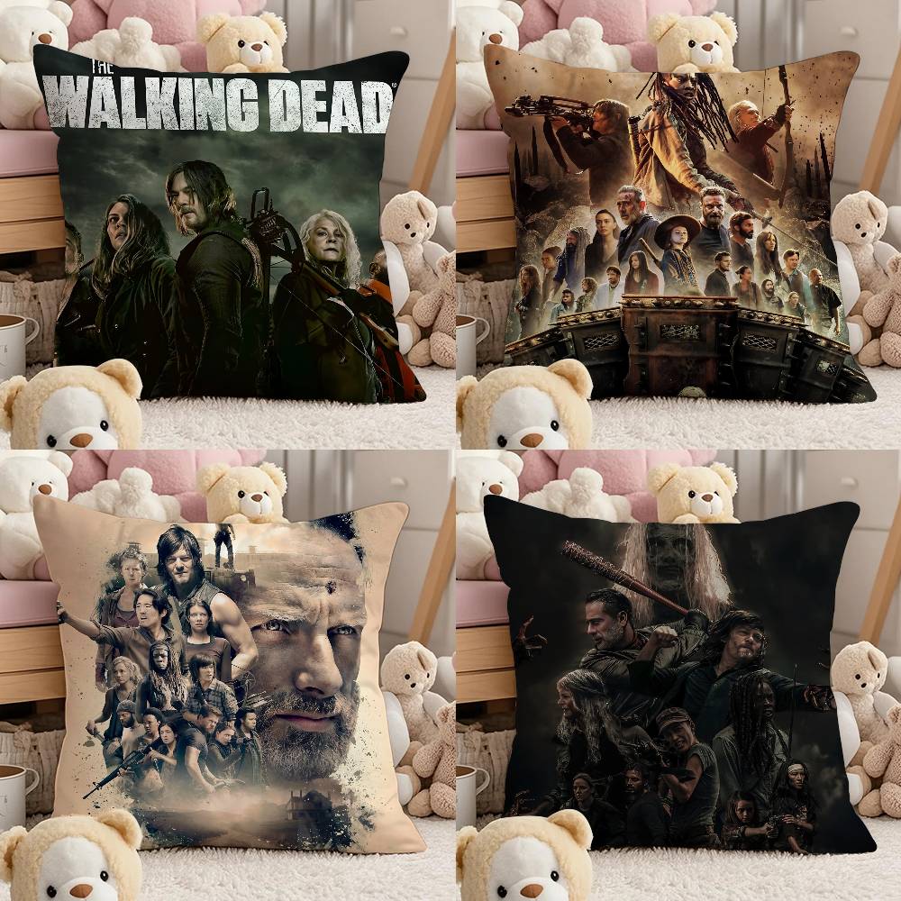 The W-walking dead Pillow Case Comfort Sofa Bed Silky elegant Invisible zipper Custom Decorative cushion cover
