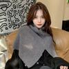 Pullover Knitted Shawl Warm Neck Wraps Elegant High Neck Scarf  Student