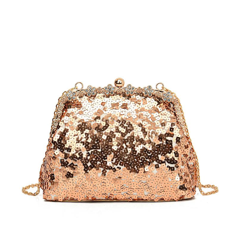 European and American Sequined Dinner Bags Spring and Summer New 2025 Fashionable Retro Texture Shoulder Chain Crossbody Small Square Bag Women