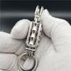 Stainless Steel Handicraft Key Ring Hanging Pendant Matte Bead Trinket Card Bag Keyring Creative Lovers Gift Small Decoration