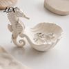Small Jewelry Storage Box 3D Printed Seahorse Shell Tray for Rings Necklaces Bracelets, Ocean Compact Vanity Organizer Style Desktop Organizer,