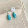 Retro Handmade Synthetic Turquoise Earrings & Bracelet Set for Women