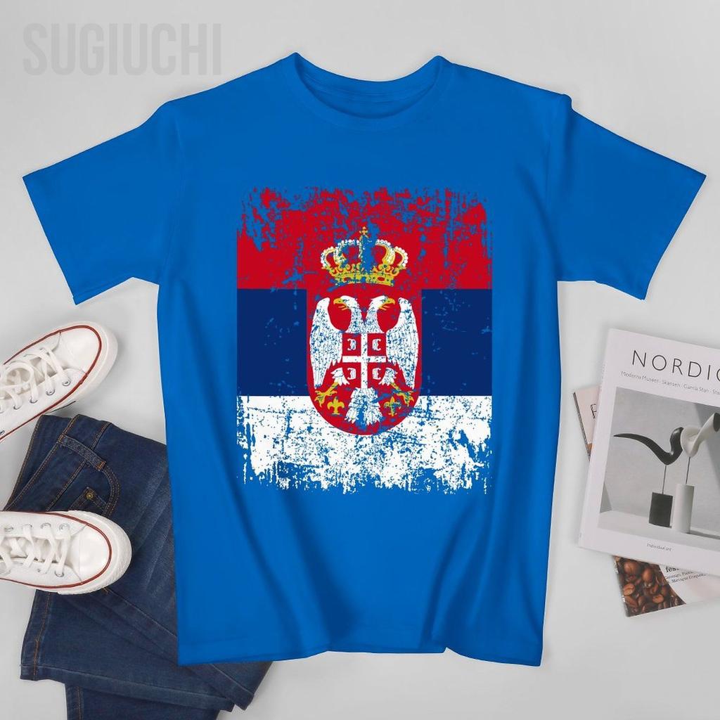 Unisex Unisex Vintage SERBIA Flag Serbian Tshirt Tees Oneck T Shirts WoUnisex Boys 100 Cotton TShirt