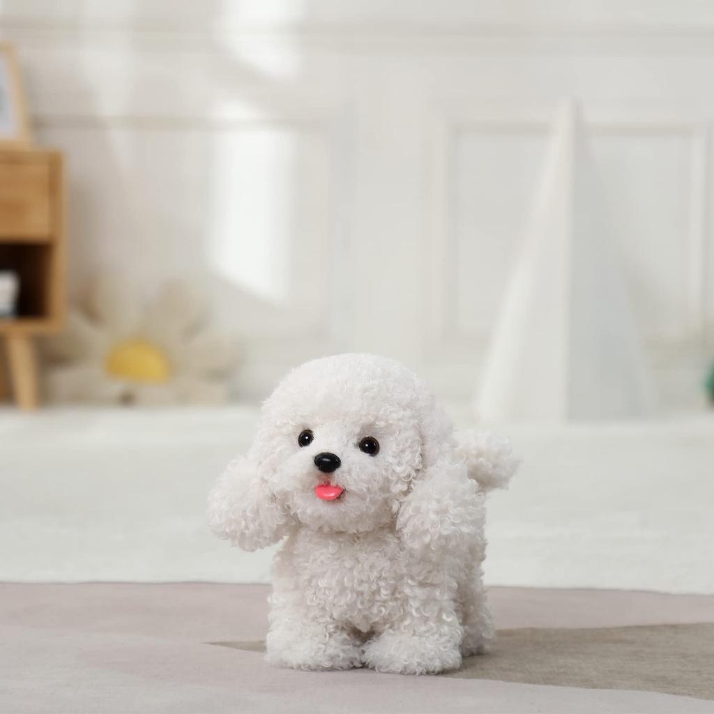 CU-MATE Electronic Walking Poodle Plush Toy (Walks, Barks, Wags Tail, Voice Imitation Interactive Toy M)