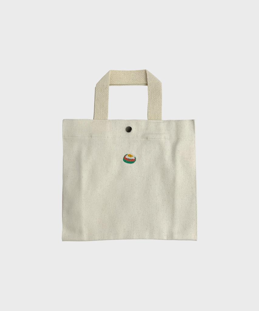 Safe Sunday Embroidered Canvas Tote Bag (Bagel Ivory)