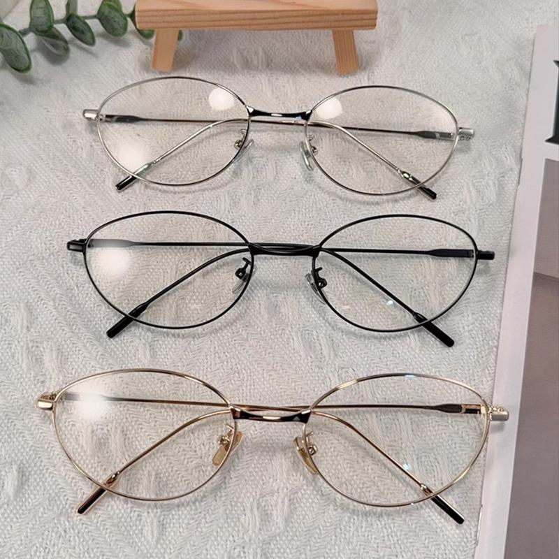Vintage Cat Eye Alloy Blue Light Glasses Frame Women INS Eyeglasses Korean Decorative Computer Clear Glasses Fashion Eyewear