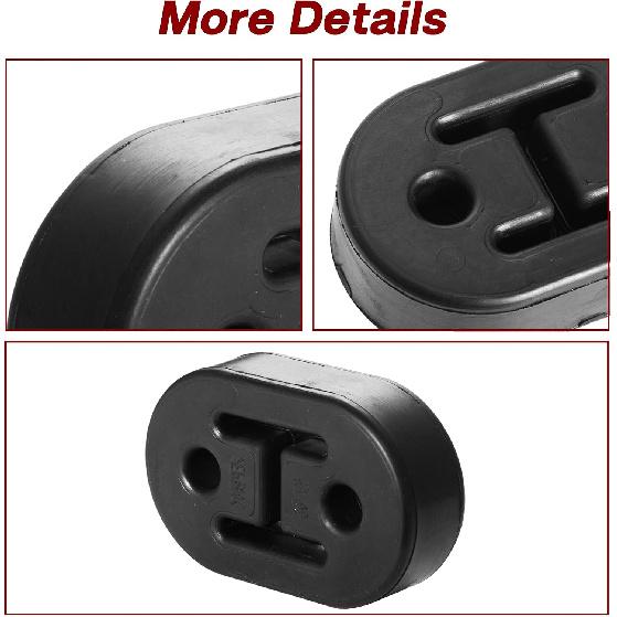 Exhaust Hanger Rubber 2 Holes, Universal Adjustable Exhaust Insulator Muffler Hanger Automotive Replacement Muffler Bracket Mount Hangers with 2