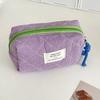 Quilted Plaid Girls Cosmetic Bags Retro Ladies Clutch Pencil Case Coin Purse Portable Travel Female Toiletry Storage Bag Handbag