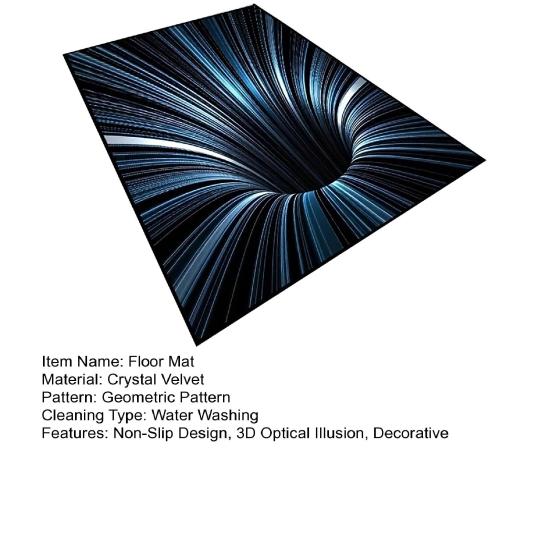 Yousheng Floor Mat 3D Illusion Rug Non-Slip Stable Design High Absorbent Entryway Rug Decorative Living Room Bedroom Carpet Home Decor