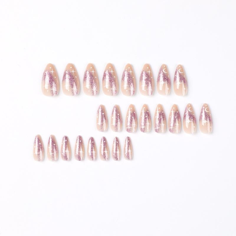Nail patch glitter powder Xingyue wearing nail medium and long nail piece finished product removable press on nails