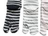 Tabi Socks with 3 Elastic Loose Cotton Outer Striped Set Women's Non-Slip Finish, Pairs, Cuffs, Fit, 100% Thread, Pattern, 3-Pair (Colors Available)
