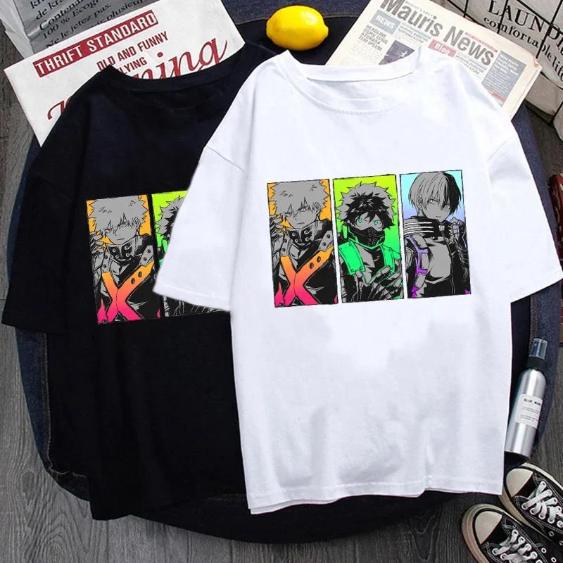 Neues Deku Bakugou Katsuki Todoroki Shoto Grafikdruck Cooles T-Shirt Rundhals Locker Kurzarm Tops Unisex T-Shirt