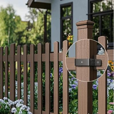 4pcs Corrosion Resistant Deck Fence Bracket Black Post Caps Tie Bracket Outdoor Garden