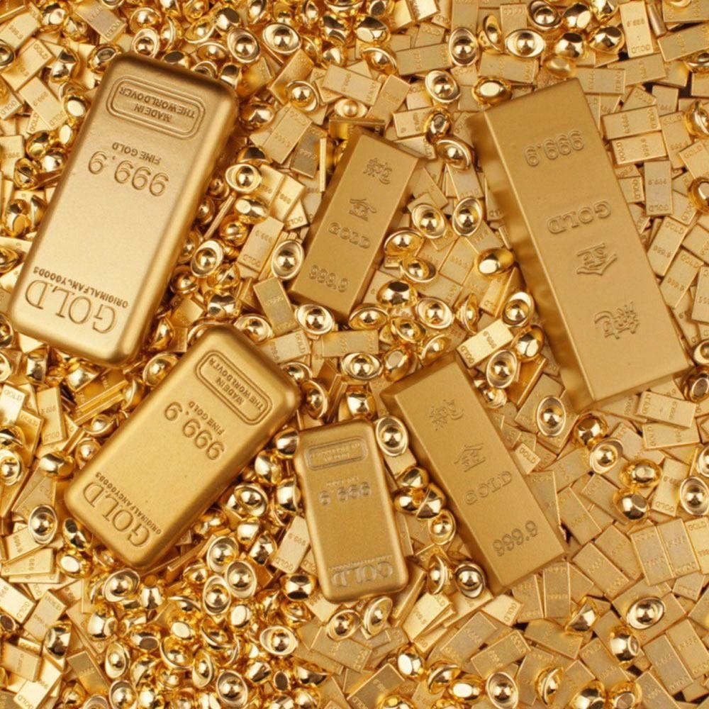 100PCS Gold Mini Gold Dollars Luck Charms Photo Props Chinese Feng Shui Ornaments Handicrafts Gold Melon Seeds