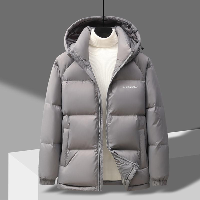 Men's Down Jacket Winter New Hooded Down Jacket Men's Warm Casual Bread Coat