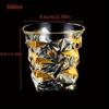 1pc Whiskey Glass Tumbler Golden Line Wine Whisky Glasses Golden Painted Crystal Barware Multi-Functional Beer Cocktail Cup Mother's Day Gift Party