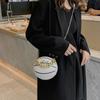 Retro letter printing ball bag 2026 new niche personality chain basketball bag women's shoulder messenger bag
