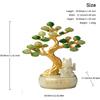Aris & Juno Lucky Fortune Cat & Welcome Pine Tree Figurine - Elegant Home Office Decor for Wealth and Good Luck