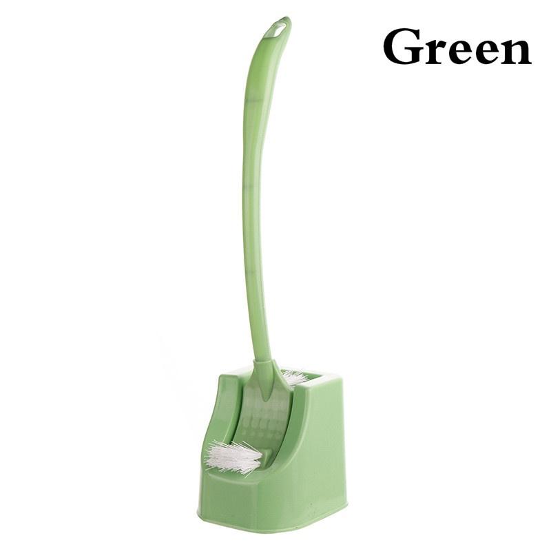 Plastic Toilet Brush Holder Set Bathroom Cleaning Kit Cleaner Curved Toilet Cleaning Brushes Househo