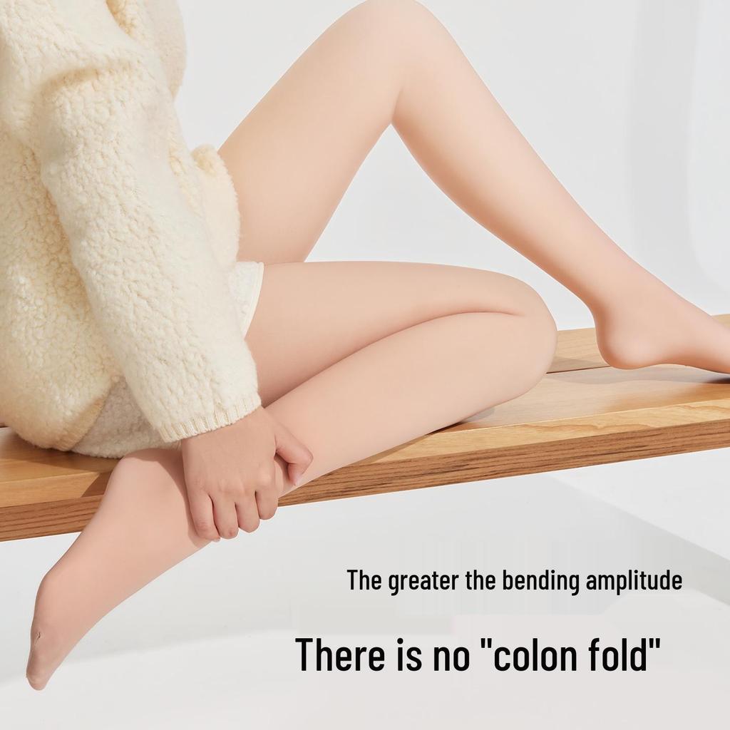 BONAS Women's Nude Velvet Fleece-Lined Pantyhose - Thick, Warm Leggings for Spring and Autumn