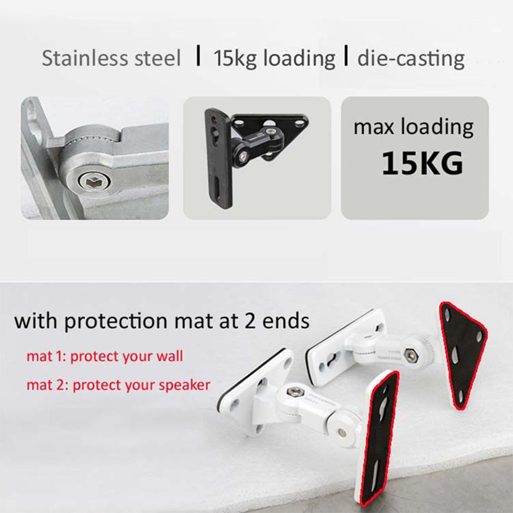 GU15 Universal Speaker Wall Bracket 304 Stainless Steel Audio Stand Hanger Load 15kg/33lbs Sound Box Rack for Speaker Mount
