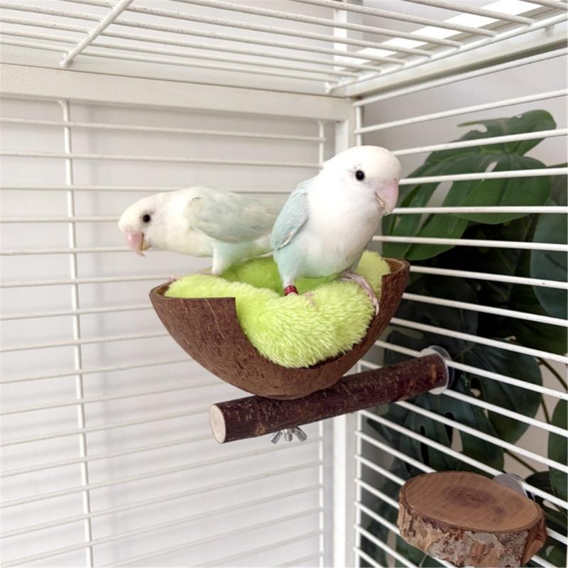 Kokosnussschalen Vogelnesthütten Kleintierhaus Haustierkäfig Lebensräume Dekoration Atmungsaktiv Kokosnussschale Vogelkäfigzubehör
