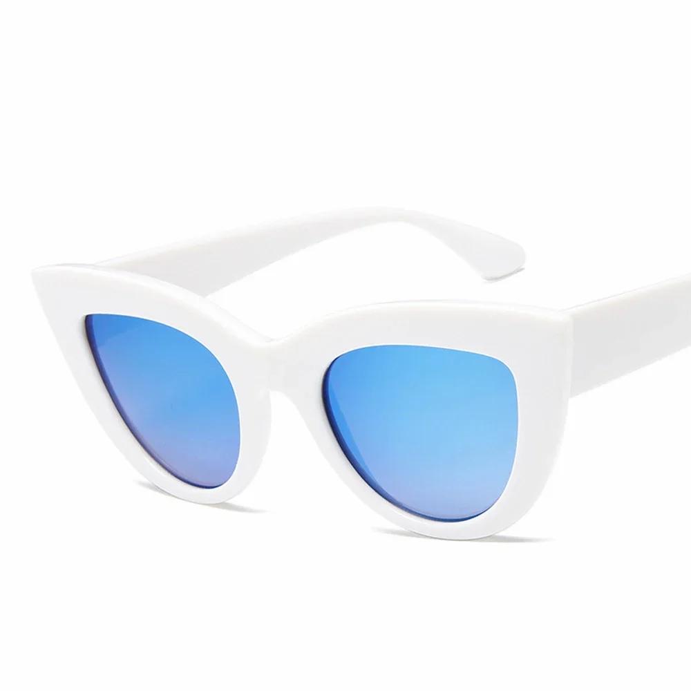New Cat Eye Women Sunglasses Tinted Color Lens Men Vintage Shaped Sun Glasses Female Eyewear Blue Sunglasses Brand Designer