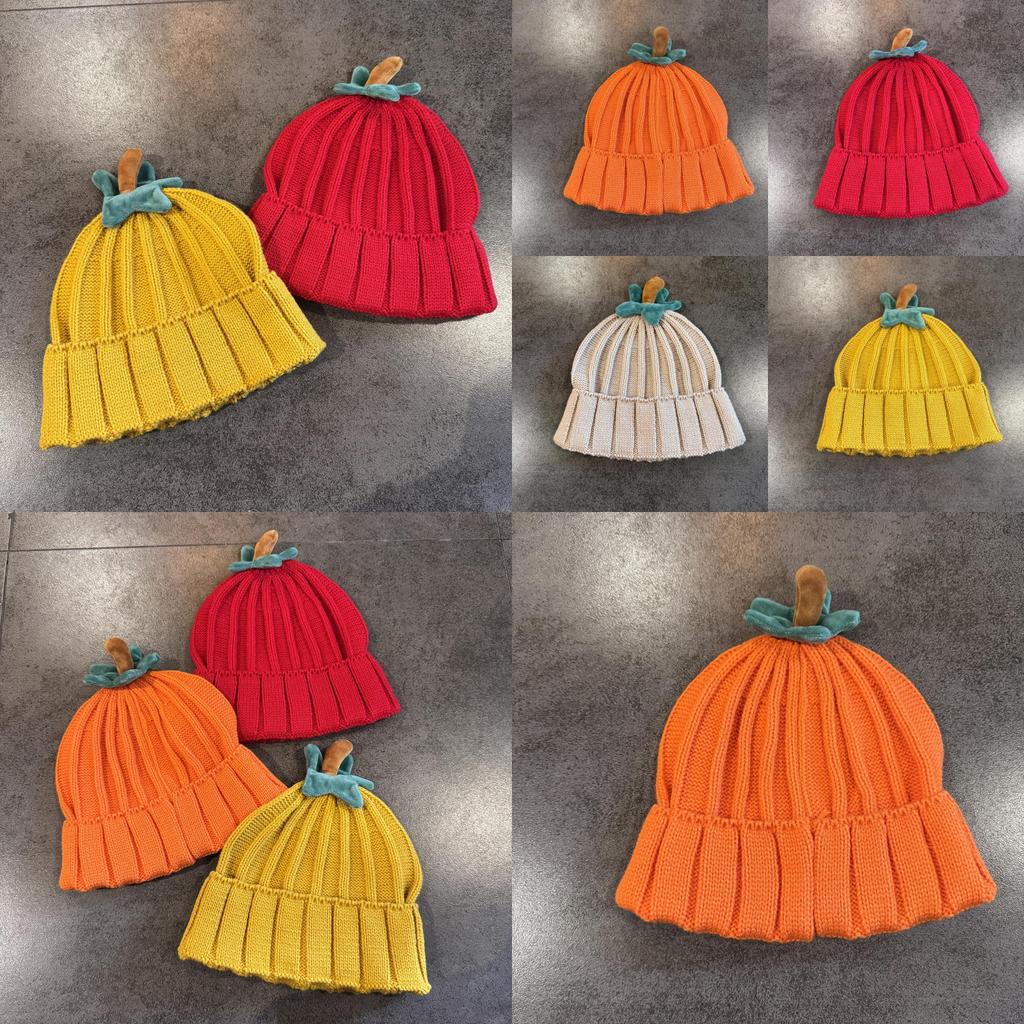 Fall Pumpkin Knit Cap With Heathered Yarn And No Rim Style For Womens Street Fashion