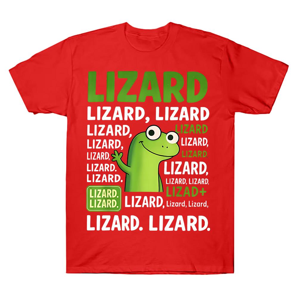 Lizard Meme T Shirts Viral Meme Lizard Cartoon Print Clothing Funny Meme Lizard Cotton Comfortable Tees Trendy Unisex T-shirts