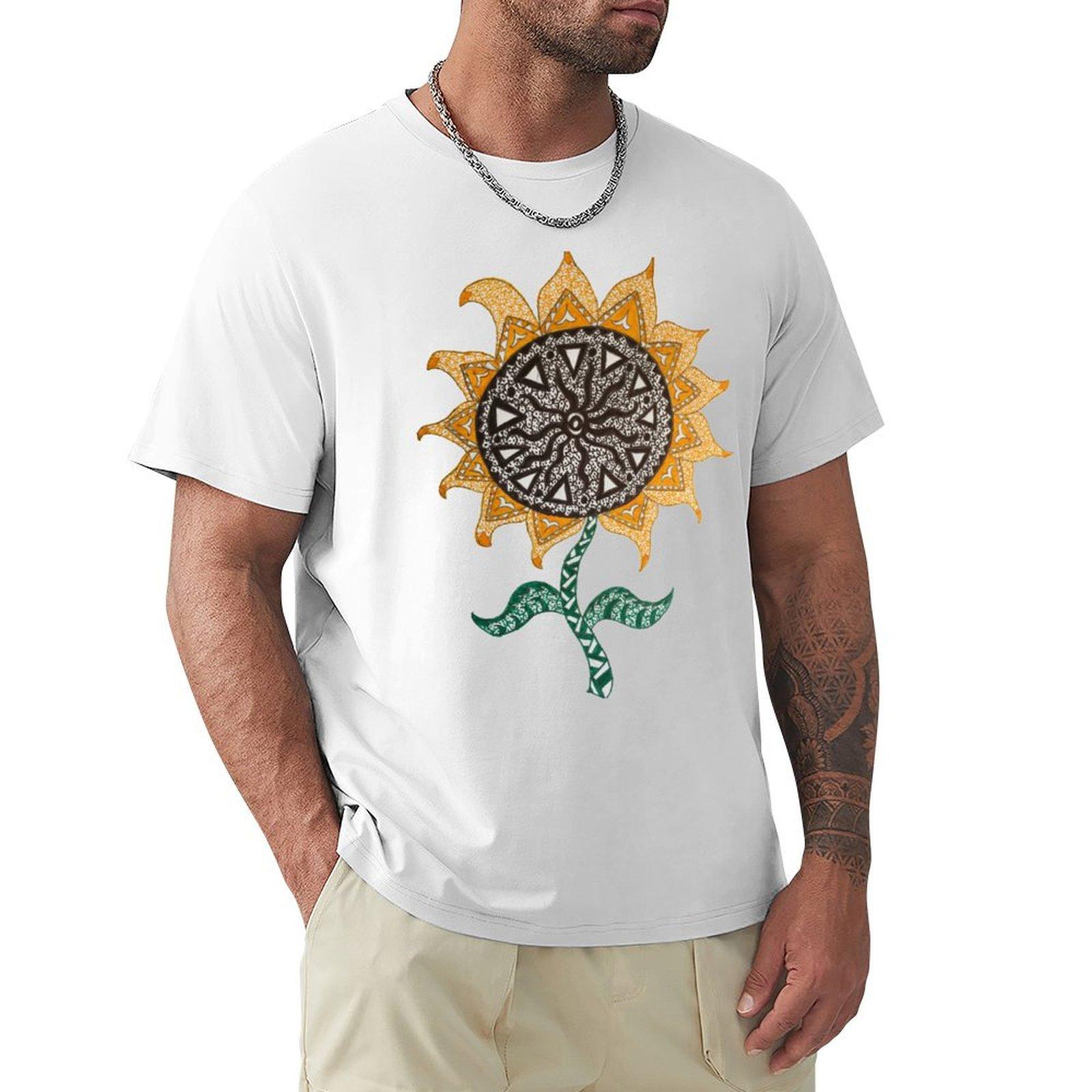 футболка с подсолнухом custom tshirts милые топы мужские футболки с принтами смешные S