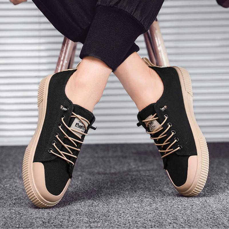 Men's Shoes Men Breathable Vulcanize Shoes Canvas Shoes Outdoor Lace Up Running Shoe Male Flat Designer Sneakers Tenis Malentio