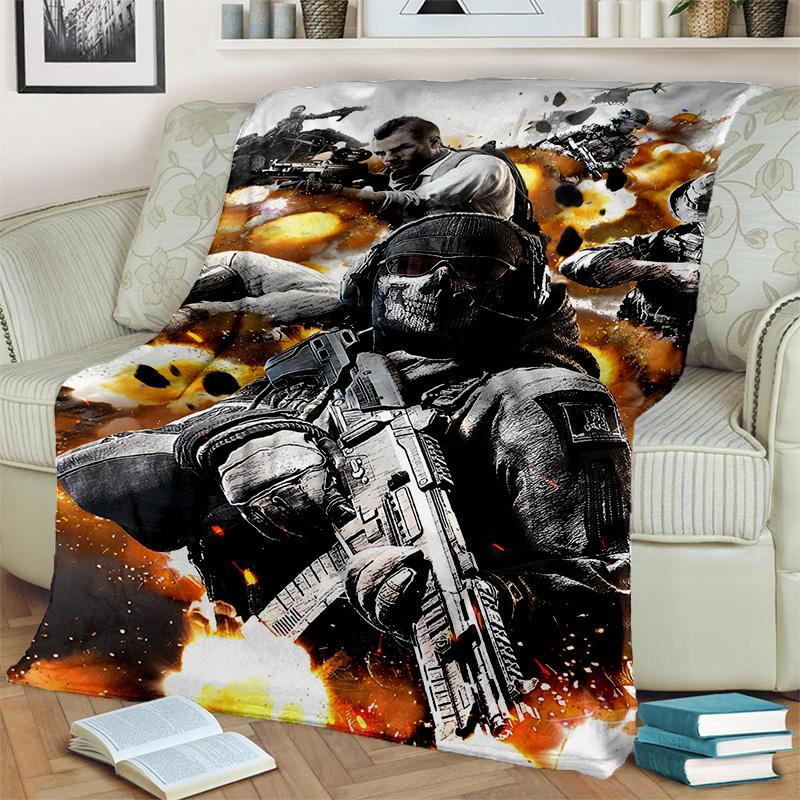 3D Call of Duty,COD Game, Gamer HD Blanket,Soft Throw Blanket for Home Bedroom Bed Sofa Picnic Travel Office Cover Blanket Kids