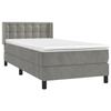 3131177 vidaXL Divan Bed and Mattress Light Grey 90x200 Cm Velvet