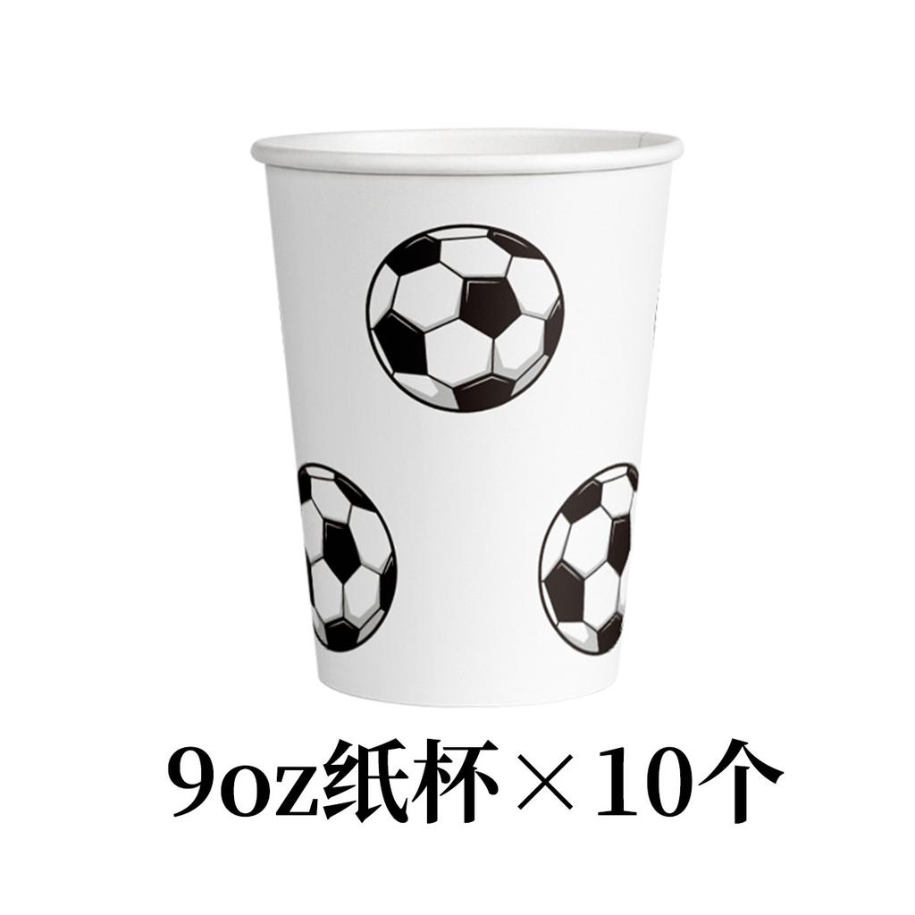25 World Cup Football Birthday Party Tableware, Champions League Football Paper Cups, Plates, Knives, Forks And Spoons