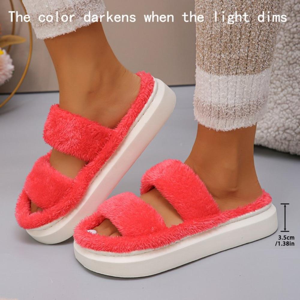 Fashion Women's Slippers 2024 New Winter Casual Thick Soled Women's Warm Cotton Shoes