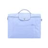 Longchamp Le Pliage Green Einfarbig Minimalistisches Logo Druckknopf Reißverschluss Lederbesatz Dokumenten-Tragetasche Klein Damen Tragetasche Blau 2182919P79