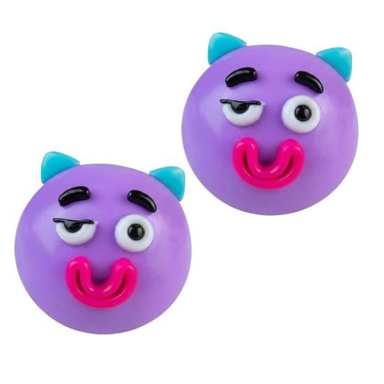 

2Pcs Dog Face Stress Relief Toy Cartoon Expression Squeeze Fidget Toy Slow Rising Home Office Worker Anxiety Reduction Stress