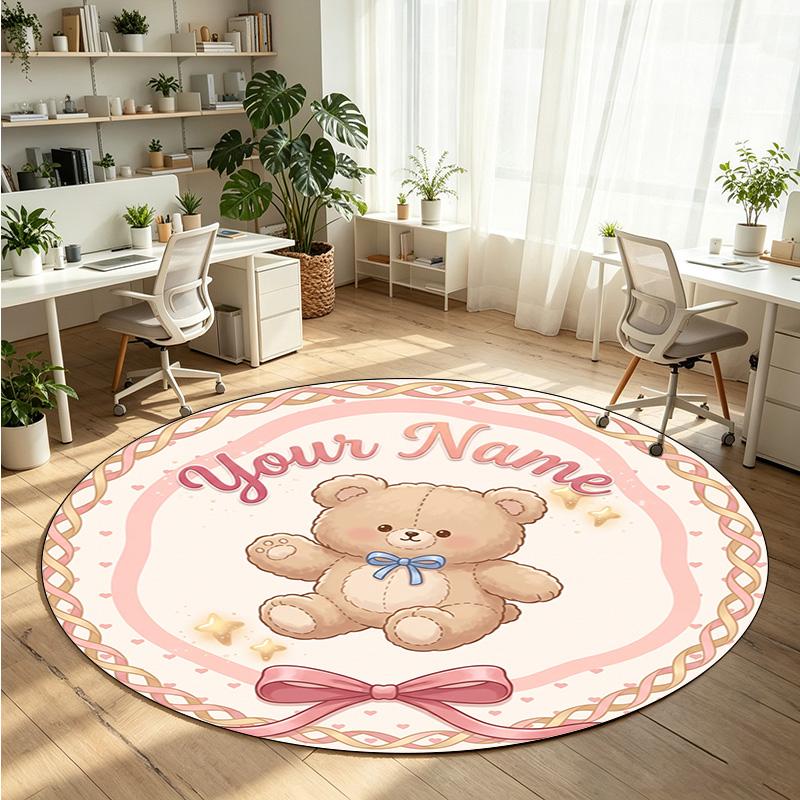 Animales salvajes (216) Alfombra de Terciopelo Redonda con Cristales Personalizada con Nombre y Texto Felpudo Personalizado Decoración del Hogar Alfombra de Cristal Antideslizante