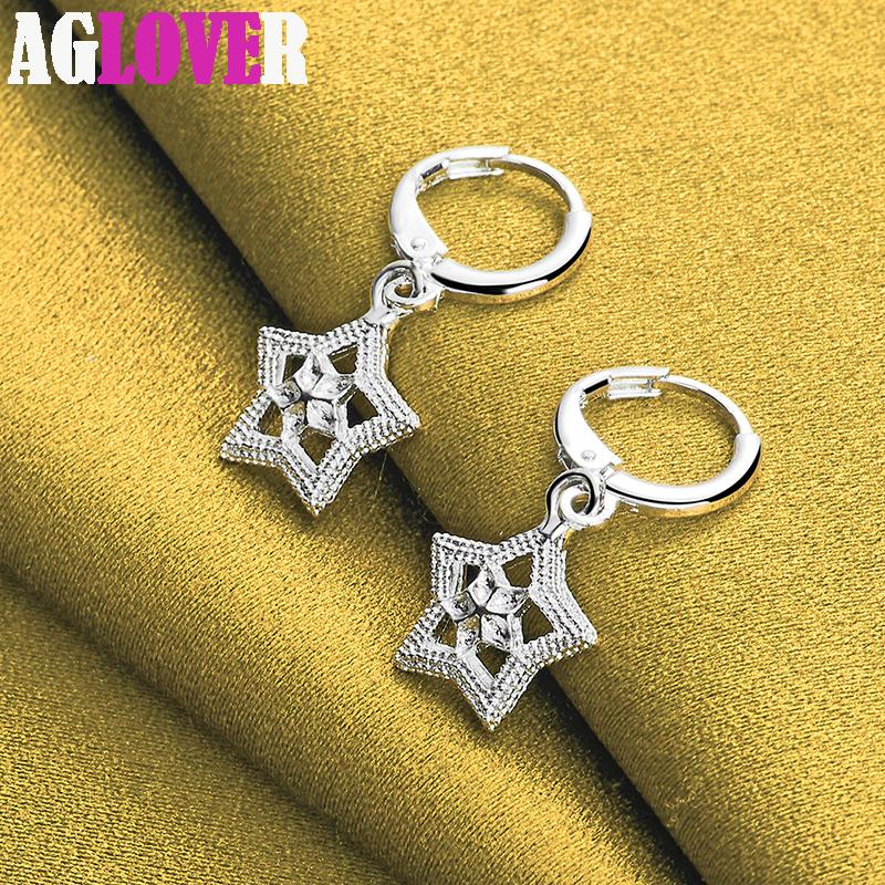 Bijuterii cercei cu picătură stea din argint 925