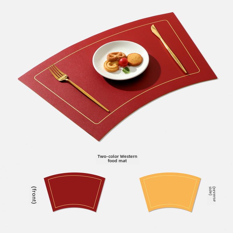 Nordic Fan-Shaped Round Table Mat - Insulated, Waterproof PVC for Hotels & Dining Tables