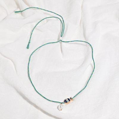 Bohemian Ceramic Fish Pendant Necklaces For Women Fashion Colorful Rope Adjustable Choker Beach Jewelry Accessories